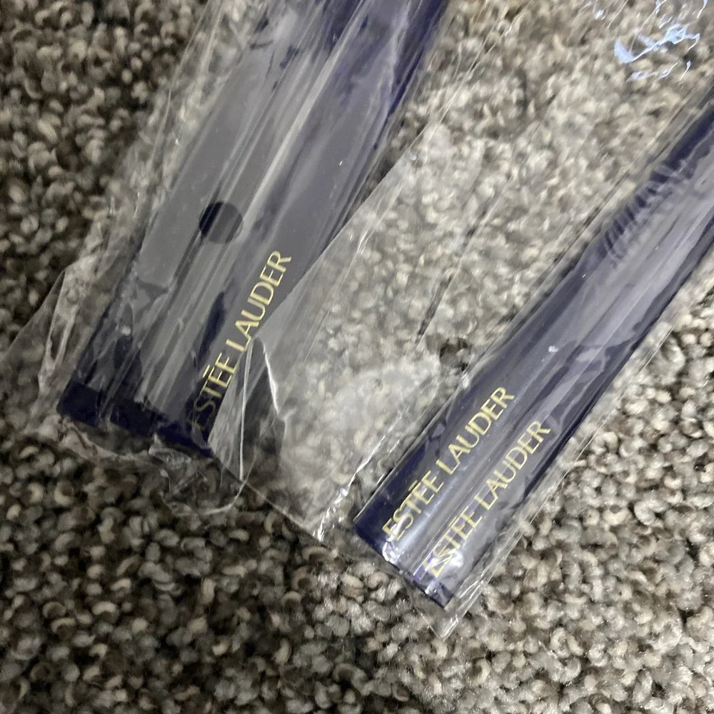 Estee Lauder Makeup Brush Set‎ Cheek, Eye, Powder Shadow Blue Handle